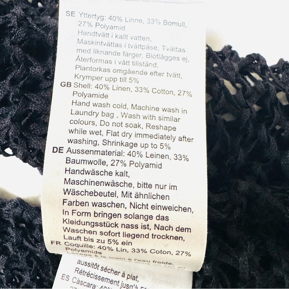 By Malene Birger Black Open Knit Top Size XXS - Picture 6 of 6